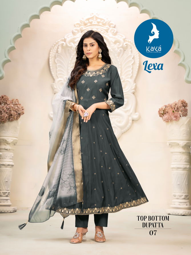 Lexa By Kaya Roman Silk Designer Kurti With Bottom Dupatta Wholesale Price In Surat